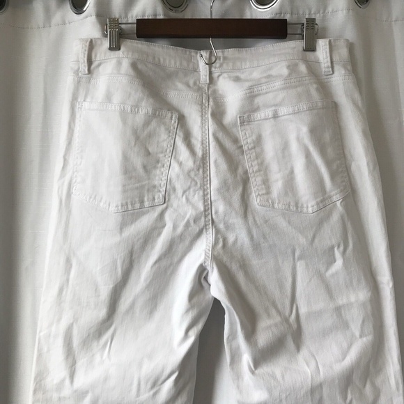 Eileen Fisher Jeans Organic Cotton Straight Jeans Stretch White Denim Size 14 - Picture 10 of 14